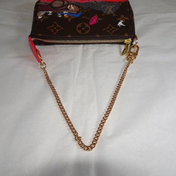 Louis Vuitton M41655 Brown Multi Color Print Coated Canvas Wristlet - Picture 8 of 12